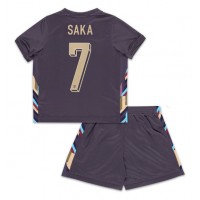 Camisa de time de futebol Inglaterra Bukayo Saka #7 Replicas 2º Equipamento Infantil Europeu 2024 Manga Curta (+ Calças curtas)